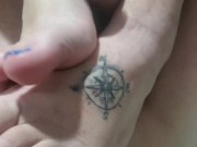 Pretty toes Footjob from slut milf gf 13/16