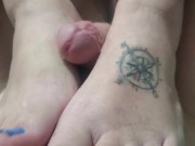 Pretty toes Footjob from slut milf gf 8/16