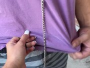 Mistress and Bull double penetrate naughty cuckold husband in chastity - dominatrix pegging 2/16