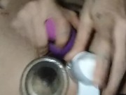 White Girl Stretches Fat Pussy With Triple Penetration By Dildos 12/16