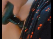 Slow cum before work with vibrating massage gun 15/16