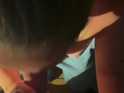 Sucking strangers dick on cruise ship balcony while people are at the bar below 15/16