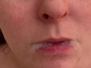 Submissive Redhead Takes Multiple Loads - Bukkake Gangbang 13/16