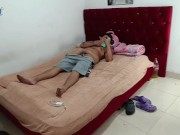 I LOOK AT MY DARK-HAIRED STEPBROTHER MASTURBATING AND HELP HIM WITH MY MOUTH. 2/16