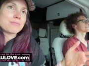 Babe talking all about behind the porn scenes while riding passenger in RV sharing details from candid daily life - Lelu Love 10/16