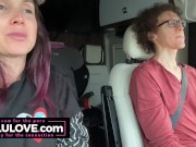 Babe talking all about behind the porn scenes while riding passenger in RV sharing details from candid daily life - Lelu Love 4/16