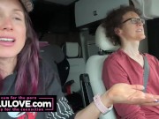 Babe talking all about behind the porn scenes while riding passenger in RV sharing details from candid daily life - Lelu Love 5/16