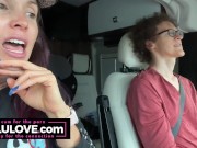 Babe talking all about behind the porn scenes while riding passenger in RV sharing details from candid daily life - Lelu Love 8/16