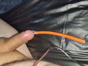 Estim hands-free orgasm milking with urethral electrode and prostate butt plug 11/16
