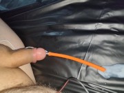 Estim hands-free orgasm milking with urethral electrode and prostate butt plug 15/16