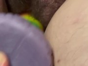 SSBBW slow fucked with dildo close up 7/16