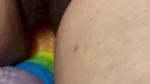 SSBBW slow fucked with dildo close up