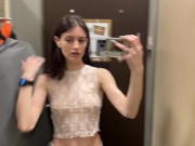 Petite Teen Luna Transparent Try-On - someone was spying on me in the fitting room?? 1/16