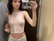 Petite Teen Luna Transparent Try-On - someone was spying on me in the fitting room?? 10/16