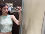 Petite Teen Luna Transparent Try-On - someone was spying on me in the fitting room?? 12/16