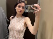 Petite Teen Luna Transparent Try-On - someone was spying on me in the fitting room?? 6/16