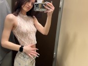 Petite Teen Luna Transparent Try-On - someone was spying on me in the fitting room?? 8/16