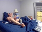 Lonely man watching pornhub fucking the hell out his fake pussy 4/16