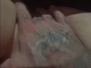 Spreading pink, bald pussy open 7/16