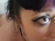 Thirsty goth piss whore demands her piss & cum tribute 7/16