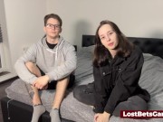 Skinny babe showing off her amazing blowjob skills as she loses a bet 1/16