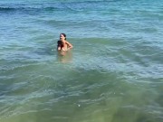 Stepmom fucked her stepson on a nudist beach, constantly looking back 5/16
