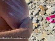 Stepmom fucked her stepson on a nudist beach, constantly looking back 7/16