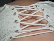 Solita en casa me saco el top de las tetas 3/16