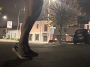 Dick flash and cum in public