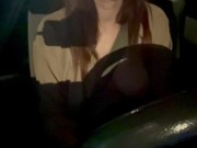 Italian Big tits MILF Artemisia Love Night Car Ride / BOOBS PLAY/FLASH 5/16