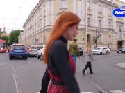 Busty Babe Sucks YouTuber in Vestibule, Then Gets Banged at his Place 3/16