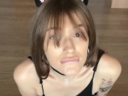 Beautiful bitch in cat costume shows her ass💕 5/16
