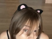 Beautiful bitch in cat costume shows her ass💕 6/16