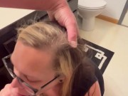 BBW Step Mom MILF gives a blowjob and gets cum on her face in return 11/16