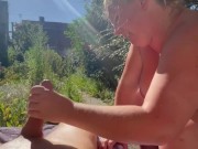 handjob in my garden and big cumshoot with the sun hmmm 6/16