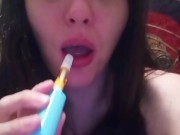 Smoking Compilation Vape Pen 420 Smoke Bong Hit Getting High Stoner Stoned Long Hair Hippie Slut OF 8/16