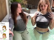 Rate our Wet T-Shirt Contest! Horny Redheaded PAWG v. Slutty Blonde! Are these shirts better wet 14/16