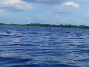 STEPSISTER LOVES TO FUCK HER PUSSY IN A BOAT ON THE LAKE! RISKY PUBLIC MASTURBATION! 2/16