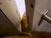 Peeping a cumshot in a public college toilet 14/16