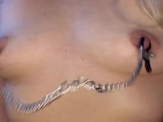 Big nipples playing with clamps. Find more OF devi_darker 9/16