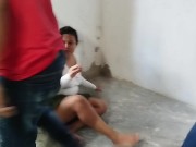 Stepsiblings explore having sex for the first time while they are alone in the house