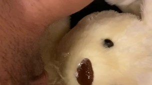 POV Big clit piss on plushie toy