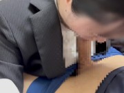 Cum on my office lady outfit? He was feeling horny, so I put on an OL outfit and gave him a blowjob 12/16