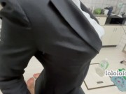 Cum on my office lady outfit? He was feeling horny, so I put on an OL outfit and gave him a blowjob 2/16