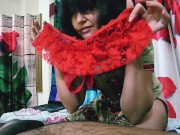 Slutty Milf Moves Her Panties Takes Pussy Out. 5/16