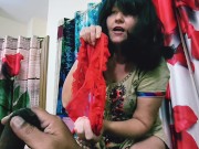 Slutty Milf Moves Her Panties Takes Pussy Out. 6/16