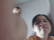 Stepbrother put the Korean girl doggy-style, couldn't resist and cum inside her pussy 9/16