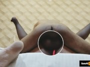 Huge Balls Black Cock Fucked Big Ass StepSister Pussy so Deeply and Creampie 12/16