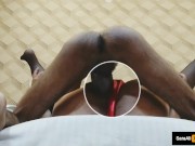 Huge Balls Black Cock Fucked Big Ass StepSister Pussy so Deeply and Creampie 13/16