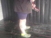 Piggy scrubs porch 2/16